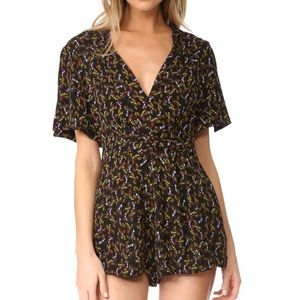 Free People Meet Virginia Romper Black Floral